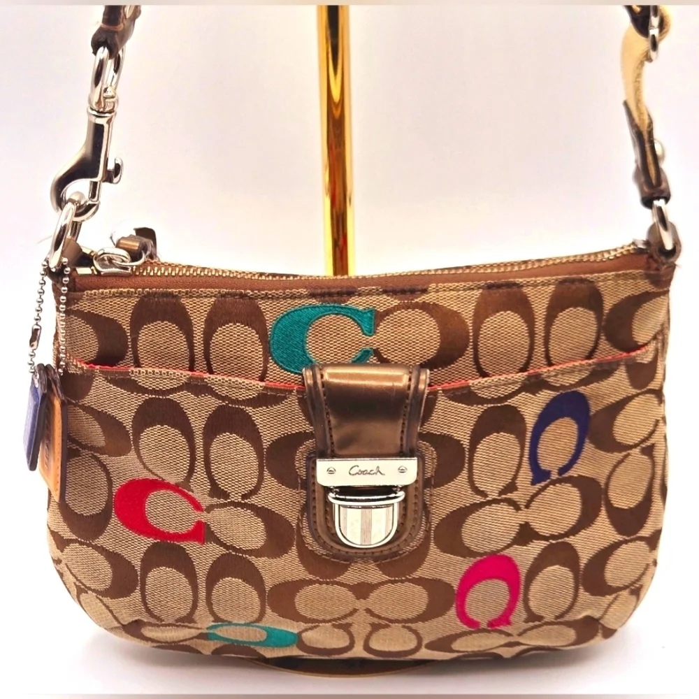 COACH Poppy Y2K Crossbody Colorful Signature C Print 2 Tags